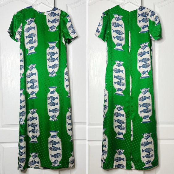 NWOT Hunter Bell Silk Valerie dress in Herring Green Size 4 *SOLD OUT* - Picture 9 of 10